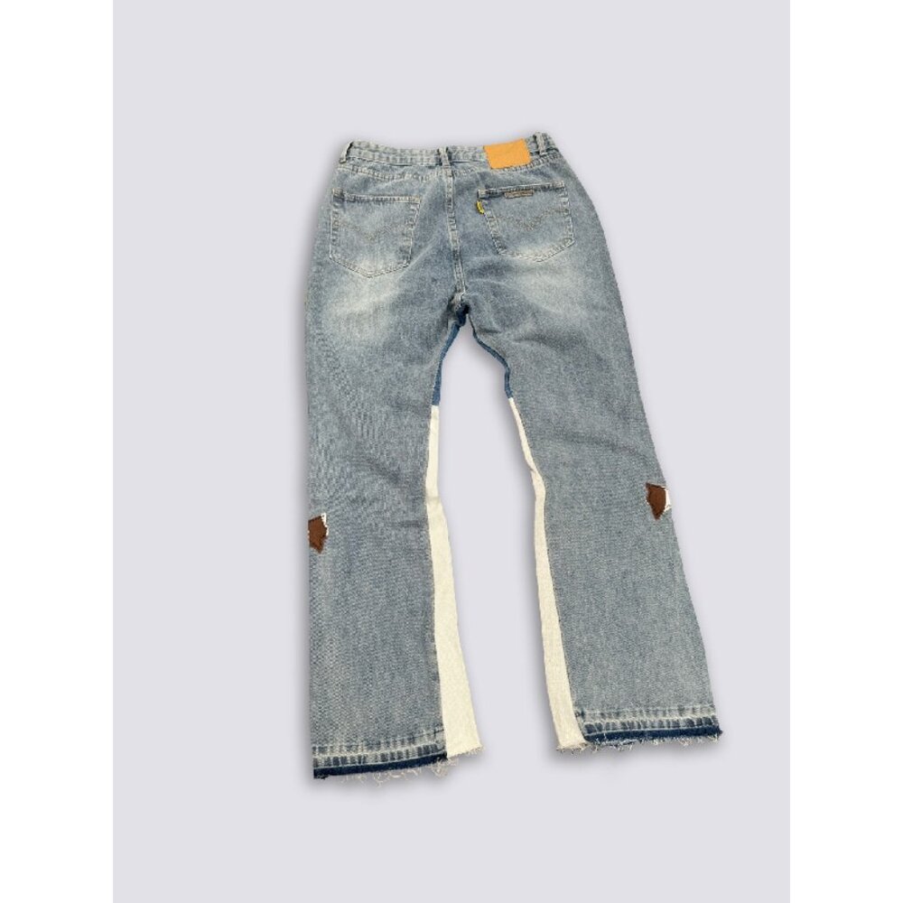 GALLERY DEPT Washed Distressed Patchwork Jeans - image 3